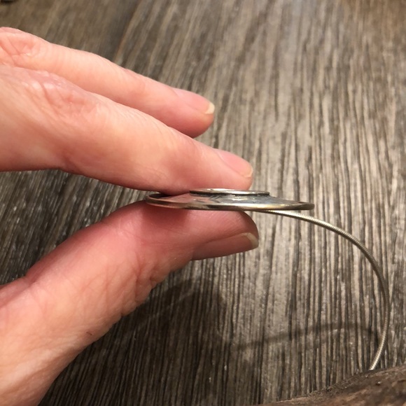 Sterling Silver Round Disc with Stick Figure Birds - Picture 12 of 14